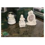 Snowbabies Figurine Collection with Skating Rink, Pillows, Placemats, and Decor Pieces