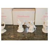 Large Lot of Snowbunnies Figurines with Accessories and Decor
