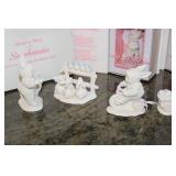 Large Lot of Snowbunnies Figurines with Accessories and Decor