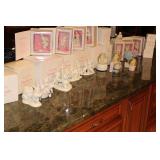 Springtime Stories Snowbunnies Figurine Collection with Boxes and Snow Globes