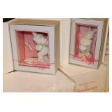 Springtime Stories Snowbunnies Figurine Collection with Boxes and Snow Globes