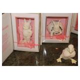 Springtime Stories Snowbunnies Figurine Collection with Boxes and Snow Globes