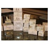 Large Lot of Snowbabies, Snowbunnies, Miniatures, Dept 56 Ornaments, and Crystal Basket