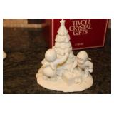 Large Lot of Snowbabies, Snowbunnies, Miniatures, Dept 56 Ornaments, and Crystal Basket