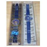 Set of 2 Swatch Watches - IOC Chronograph SCZ101 and Musicall Tone in Blue SLK100