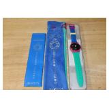 1994 Swatch Crystal Surprise Watch with Case and Bag