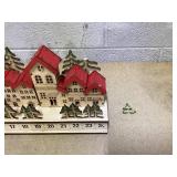 HOMCOM Christmas Advent Calendar with 24 Countdown Drawers and LED Lights, Wood-Effect Advent Calendar, Battery Operated (Minor Transit Damage: Tip Of 1 Tree Broken Off)