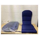 Outsunny Outdoor Chair Cushions for Adirondack Chair, Replacement Cushions with Ties, Seat & Back Cushion, Blue 58.75" x 20.5" x 2"