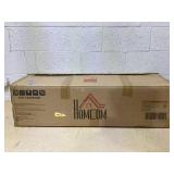 HOMCOM 48in Pre-Lit Christmas Wreath with 3D Red Bow, 11 Lighting Modes, Front Door Christmas Wreath with Remote