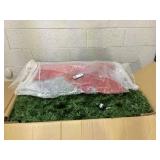 HOMCOM 60in Pre-Lit Christmas Wreath with 3D Red Bow, 11 Lighting Modes, Front Door Christmas Wreath with Remote