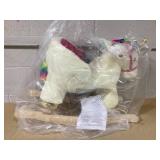 Qaba Kids Rocking Horse, Unicorn with Realistic Sound, Safety Belt & Wooden Base for 18-36 Months