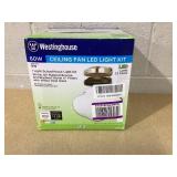 Westinghouse 3-in-1 LED Schoolhouse Light Kit, Multi Finish Fitters, White Opal Glass, Damp Location, ENERGY STAR