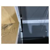 Outsunny Storage Shed with Front & Lift-Up Doors, Double-Layer Resin, Lockable Latch for Outdoor, Gray (Used, Missing: 1 Nut Hardware)