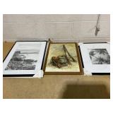LOT OF 3 Wall Art Frames Threshold, Open Road Brand