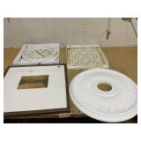 LOT OF 4 Picture Frame, Wall Decor, & Ceiling Light Medallion