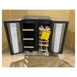 HOOURE - 24in. Dual Zone 22-Wine Bottles and 96 Cans Wine Cooler Fridge with Adjustable Feet Frostless - Stainless Steel (Minor Transit Damage)