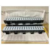 VEVOR Trench Drain System Channel Drain with Metal Grate 5.9x5.1 Inch HDPE Drainage Trench Black Plastic Garage Floor Drain 3x39 Trench Drain Grate with 3 End Caps for Garden Driveway 3 Pack