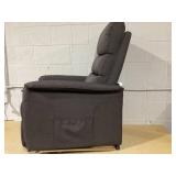HOMCOM Power Lift Assist Recliner Chair for Elderly with Remote Control, Linen Fabric Upholstery, Brown