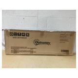 Outsunny Outdoor Bar Table, Bar Height Patio Bar Table w/ Built-In Bottle Opener, Plastic Top with Wood Grain, 47.25" x 15" x 39" (Missing Hardware)