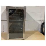 Whynter Beverage Refrigerator with Double-Layer Glass Door, 127-Can 3.1 Cu Ft Freestanding Drink Mini Fridge, BR-130SB, Stainless Steel (Missing Electric Cord. Minor Transit Damage)