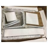 HOMCOM 3-Piece Wooden Square Dining Table Set with 1 Table and 2 Chairs and Sturdy Metal Frame for Small Space, White 27.5"x27.5"x29.5"