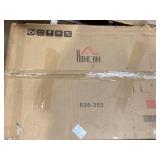 HOMCOM 3-Piece Wooden Square Dining Table Set with 1 Table and 2 Chairs and Sturdy Metal Frame for Small Space, White 27.5"x27.5"x29.5"