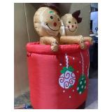 Outsunny 6FT Inflatable Gingerbread Couple in Hot Cocoa Mug, Christmas Blow Up Decoration with LED Lights for Indoor, Outdoor