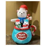 Outsunny 5ft Christmas Inflatables Outdoor Decorations Blessed Polar Bear and Penguins in the Cup, Blow-Up LED Yard Christmas Decor for Garden, Lawn, Party, Holiday