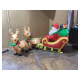 Airblown Inflatable Santa Sleigh and Reindeer Scene