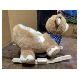 Baby Rocking Horse Bear Plush Ride On Toy with Lullaby Pedals Safety Belt for Toddlers 18-36 Months