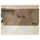 HOMCOM Counter Height Bar Stools Set of 2, 27" Seat Height Upholstered Barstools, Farmhouse Kitchen Island Stools with Nailhead-Trim, Tufted Back and Wooden Legs, Beige (Missing: 2 Legs)