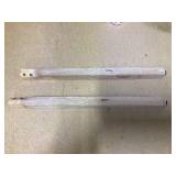 HOMCOM Counter Height Bar Stools Set of 2, 27" Seat Height Upholstered Barstools, Farmhouse Kitchen Island Stools with Nailhead-Trim, Tufted Back and Wooden Legs, Beige (Missing: 2 Legs)