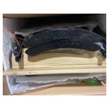 HAPPYGRILL 4 Pieces Wooden Dining Chairs Set, Vintage Armless Windsor Chairs, Kitchen Dining Chairs with Backrest, Black