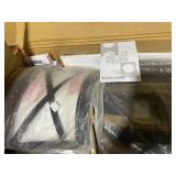 SlickBlue Set of 2 Wooden Swivel Bar Stools with Open X Back and Cushioned Counter Seat