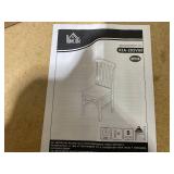 HOMCOM Wooden Dining Chairs Set of 2, Farmhouse Upholstered Kitchen Chairs with Rubber Wood Frame for Living Room, Dining Room, Black and Gray