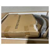 COSTWAY Bar Stool Set of 2, 360° Swivel Barstool with Upholstered Back & Seat, Solid Rubber Wood Legs & Footrest, Farmhouse Counter Height Chair for Home, Bar, Cafe, Grey