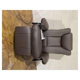 HOMCOM Relaxsessel mit Liegefunktion, drehbar, bis 150 kg, Kunstlederbezug, Stahlrahmen, Braun