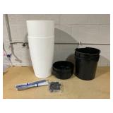 Garvee 22" Tall Round Planter Set of 2, Self Watering Pots for with Water Level Monitor and Built-In Drainage, Large Flower Pot for Patio, Porch, Living Room, or Home Office