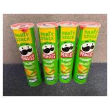 4 Party Sized Cans Of Sour Cream & Onion Pringles