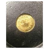 HALF GRAM .9999 FINE GOLD MONARCH METALS ROUND IN CASE
