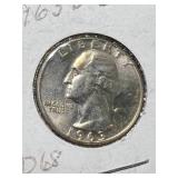 1963-D US WASHINGTON QUARTER BU