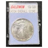 1992 AMERICAN SILVER EAGLE 1 TROY OZ .999 FINE SILVER IN CASE