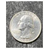 1961-S US WASHINGTON QUARTER BU