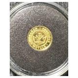 1/4TH TROY OZ .9999 FINE GOLD MONARCH METALS ROUND IN AIRTITE