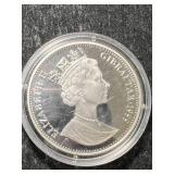 1 TROY OZ .999 FINE SILVER 1999 GIBRALTAR ROUND IN AIRTITE