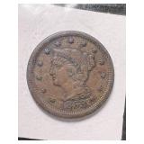 1853 US BRAIDED HAIR LARGE CENT