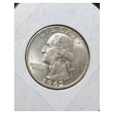 1962 US WASHINGTON QUARTER BU