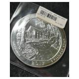 5 TROY OZ .999 FINE SILVER WASHINGTON QUARTER DESIGNED ROUND