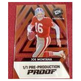 Press Proof Premium Joe Montana 1/1 Pre-Production Proof