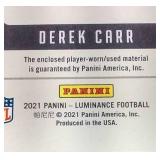 2021 Luminance Derek Carr Jumbo Patch Card